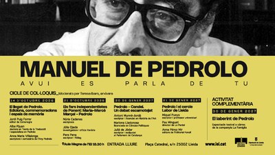 cartell promocional: Manuel de Pedrolo, avui es parla de tu.