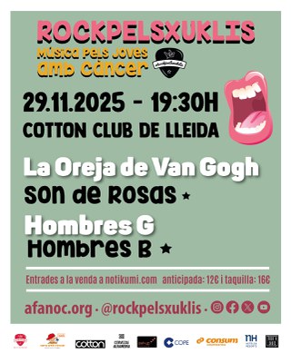 El pop-rock més solidari amb l’AFANOC arriba a la Sala Cotton Club de Lleida.