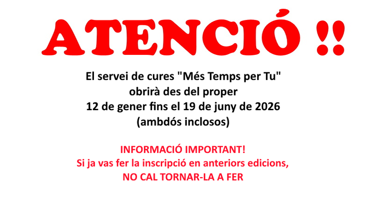 Atenció Atenció 2026